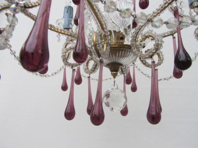 italiaanse kroonluchter, beads chandelier purple drops 
